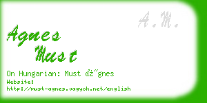 agnes must business card